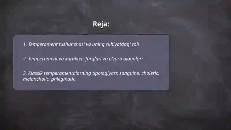 Temperament va uning nazariyalari 2
