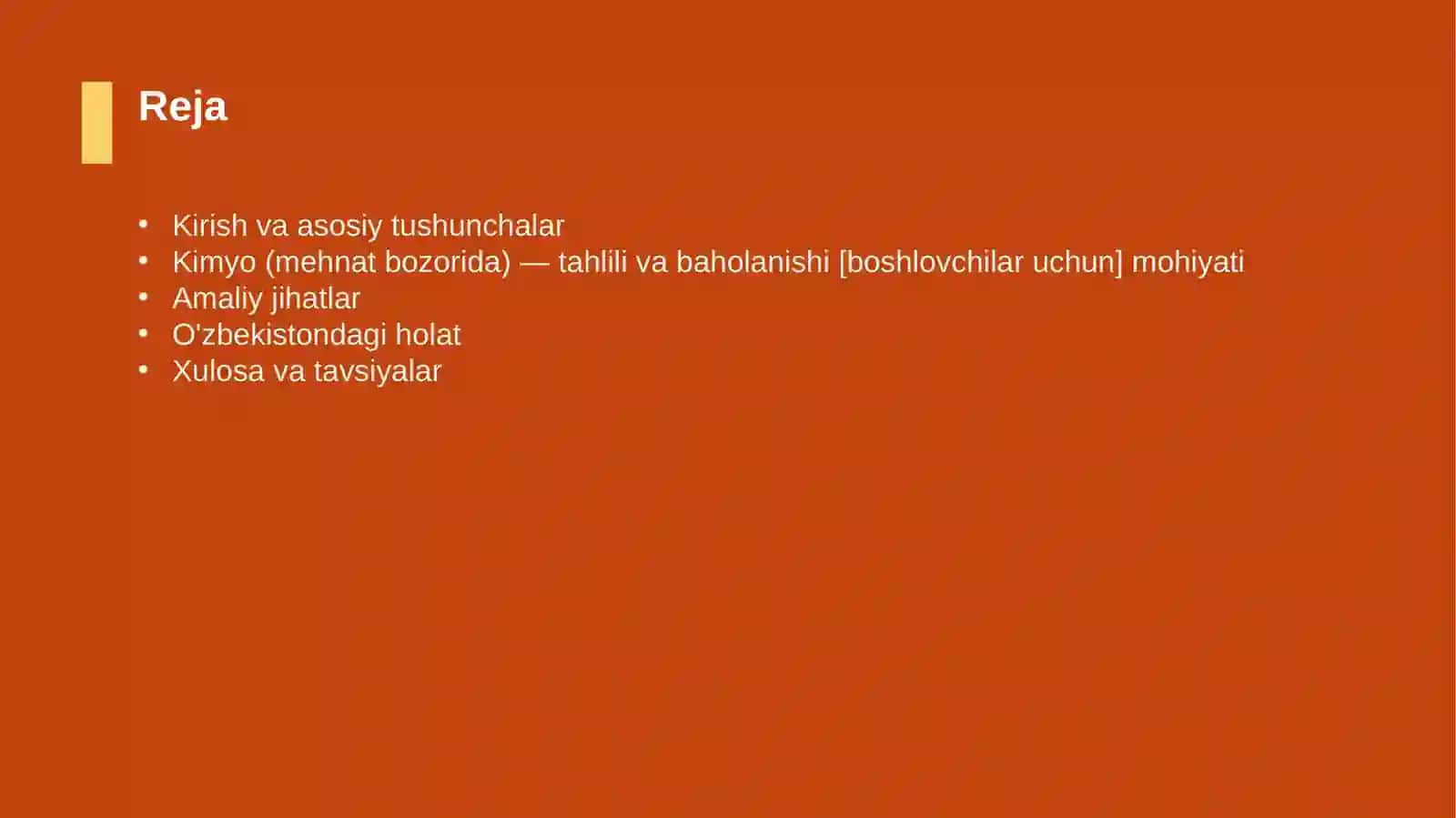 Kimyo (mehnat bozorida) — tahlili va baholanishi [boshlovchilar uchun] 2