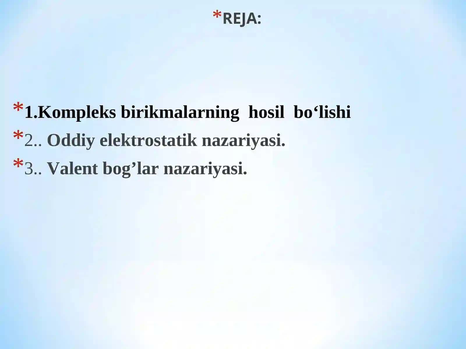 Kompleks birikmalarning hosil bo‘lishi 2