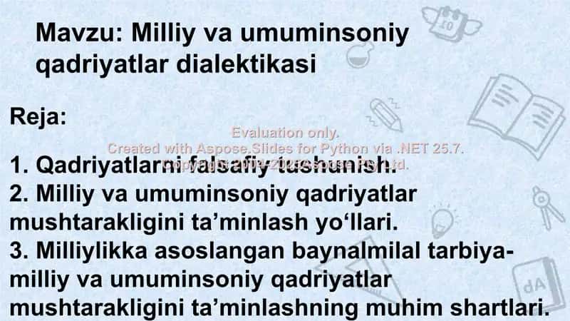 Milliy va umuminsoniy qadriyatlar dialektikasi 2