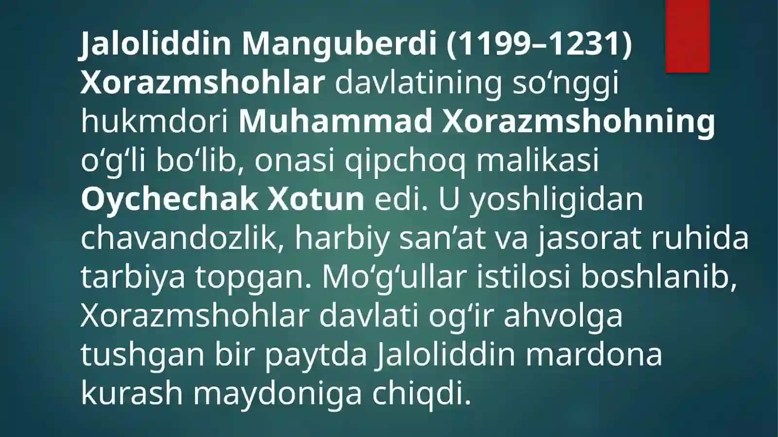 Jaloliddin Manguberdi vatan himoyachisi 2