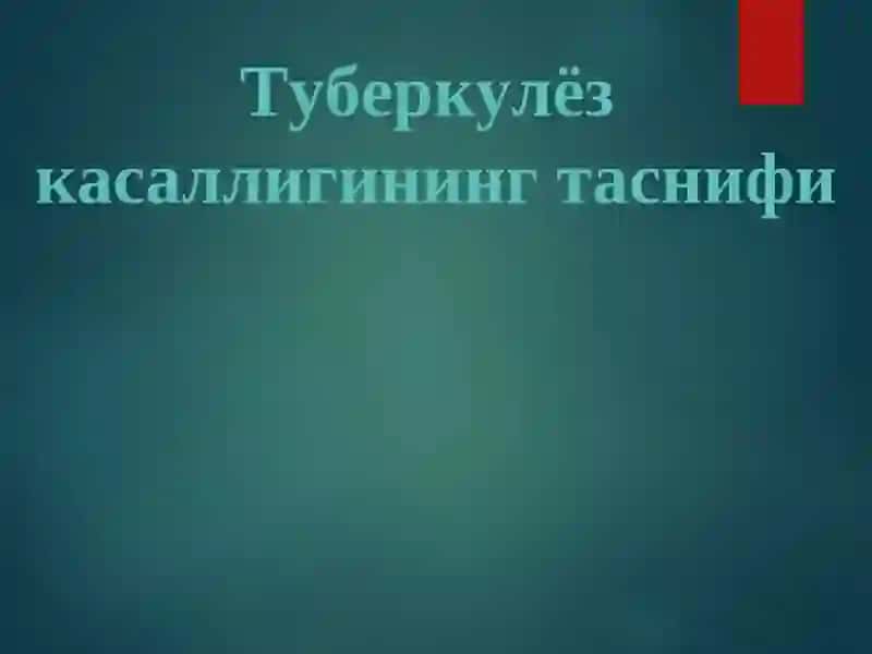 Туберкулёз касаллигининг таснифи 2