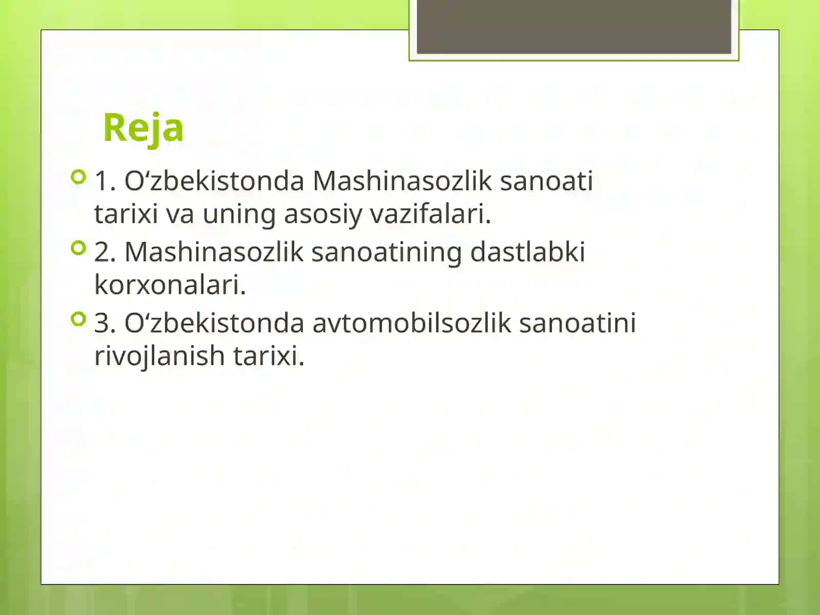O‘zbekistonda  mashinasozlik  sanoatini  rivojlanish  tarixi 2