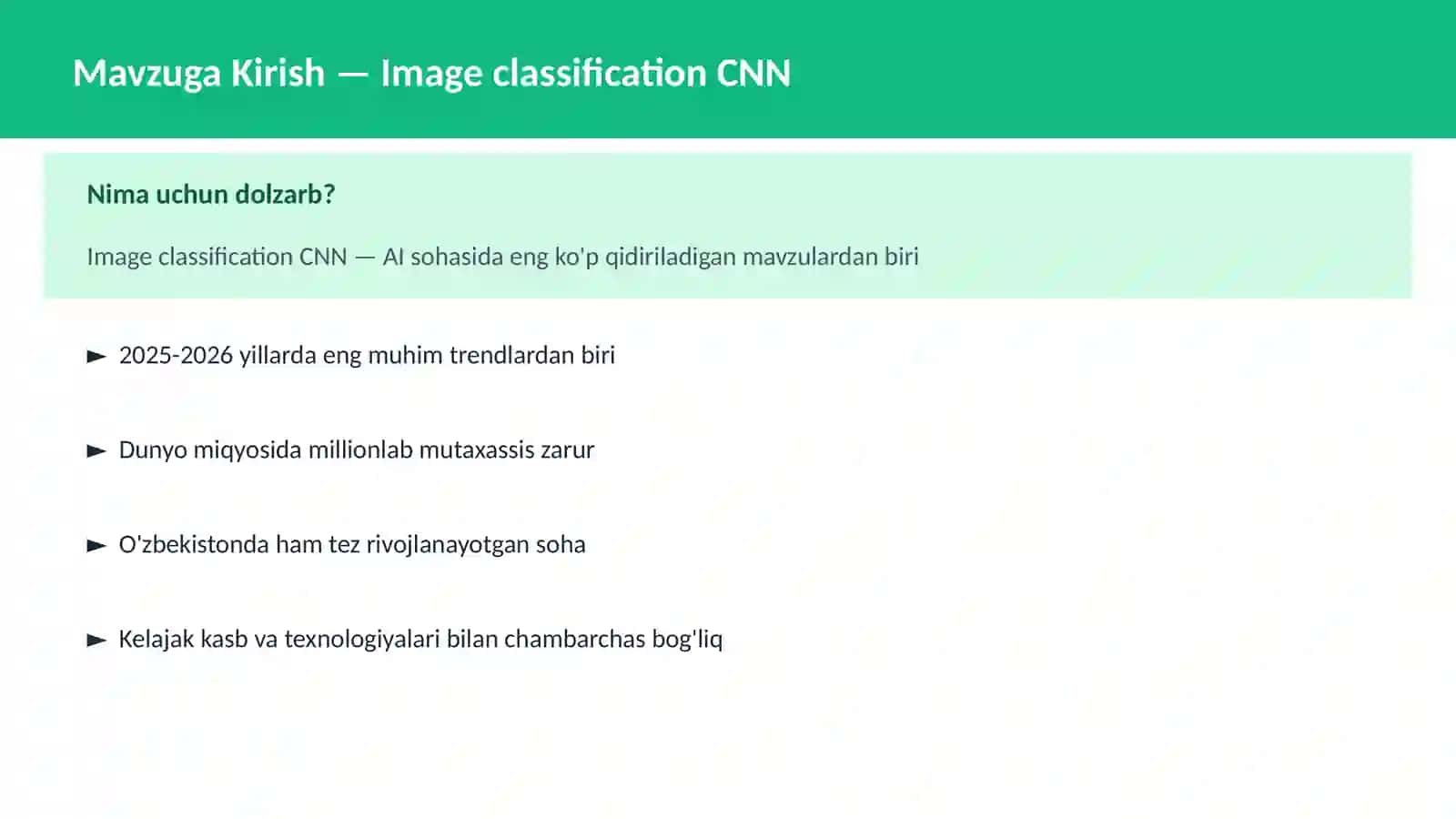 AI | DEEP LEARNING VA NEYRON TARMOQLAR 2