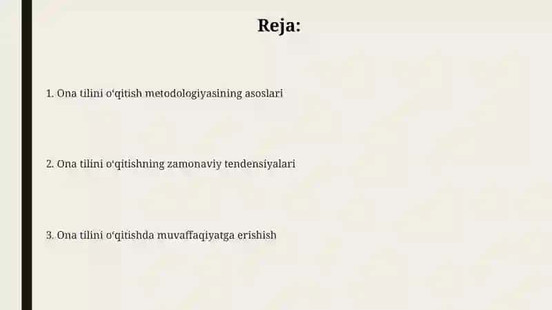 Ona Tili va Unioʻqitish Metodikasi 2