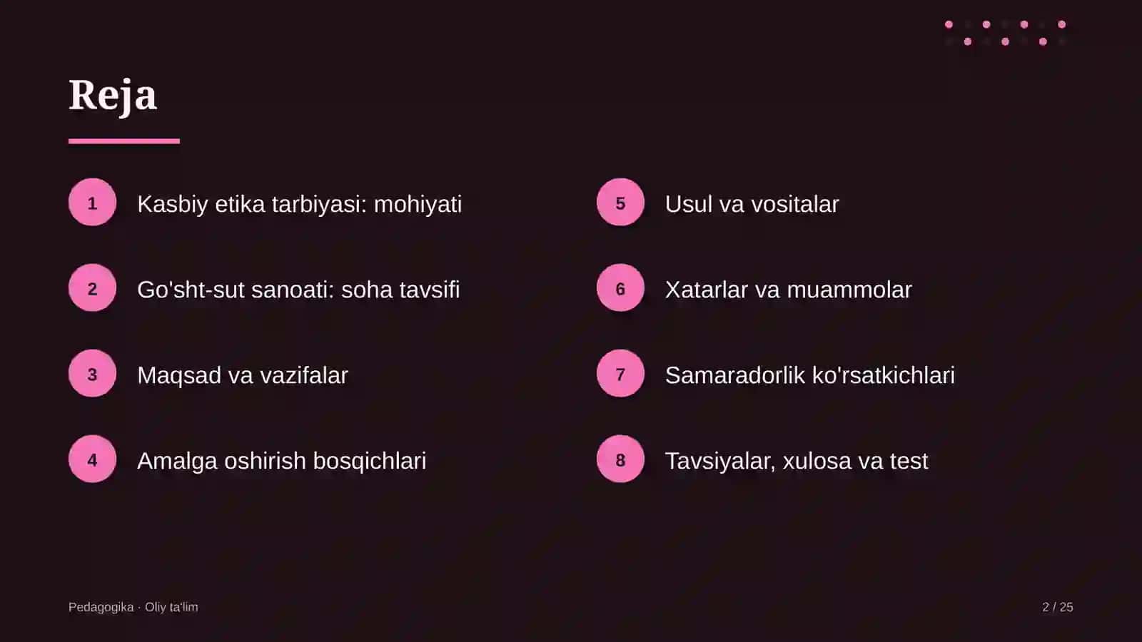 Go'sht-sut sanoatida kasbiy etika tarbiyasi 2