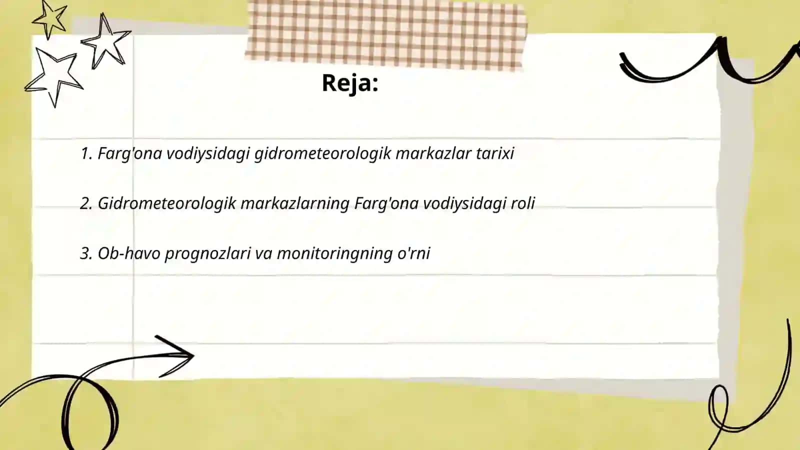 Farg’ona vodiysida joylashgan gidrometeorologik markazlar va stansiyalar faoliyatini o’rganish 2