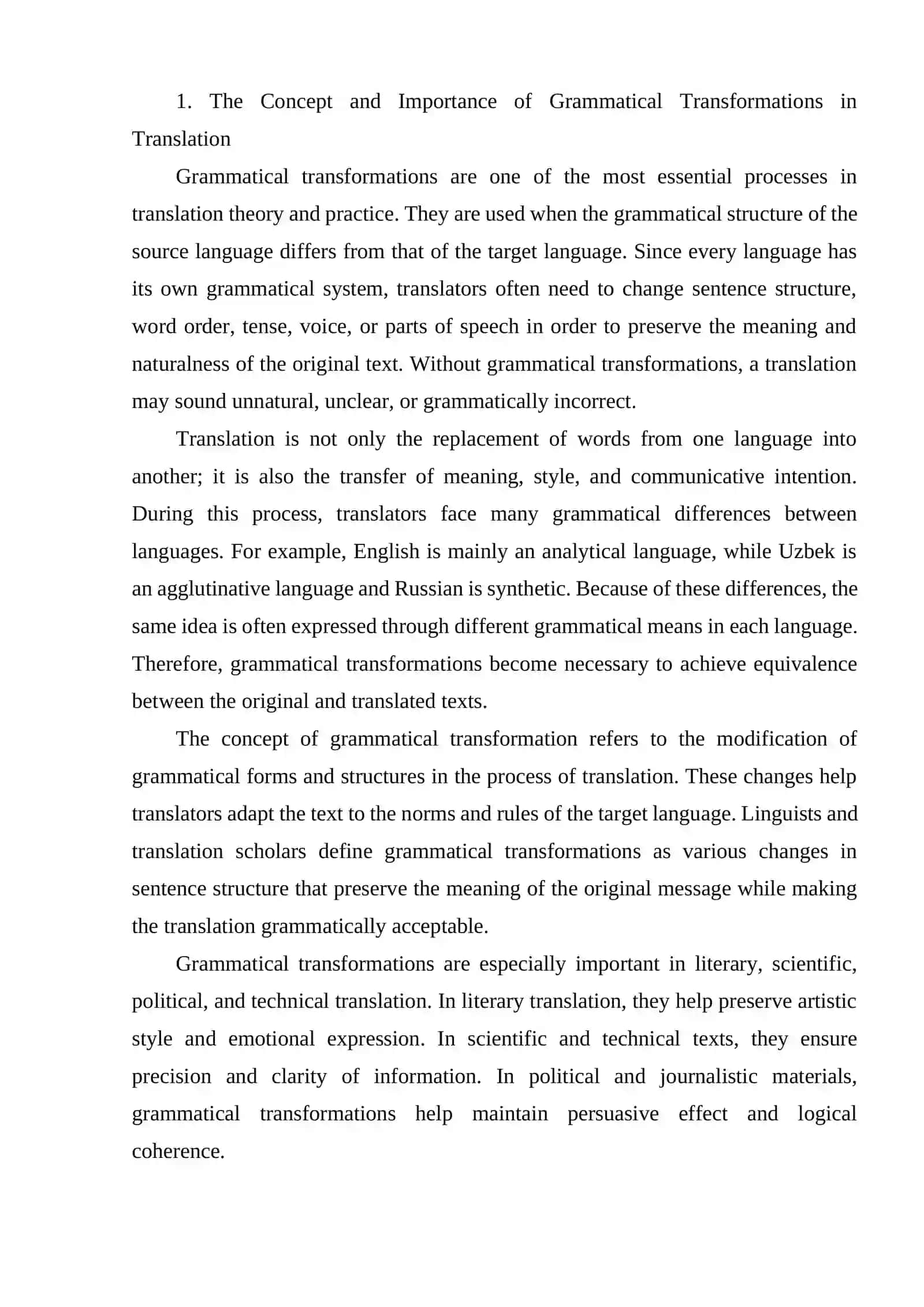 Grammatical Transformations in Translation 2