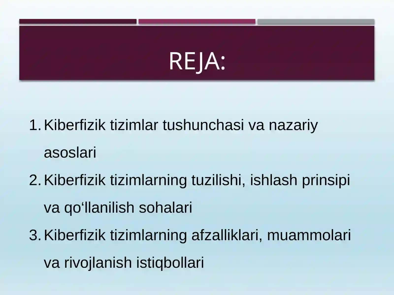 KIBERFIZIK TIZIMLAR 2