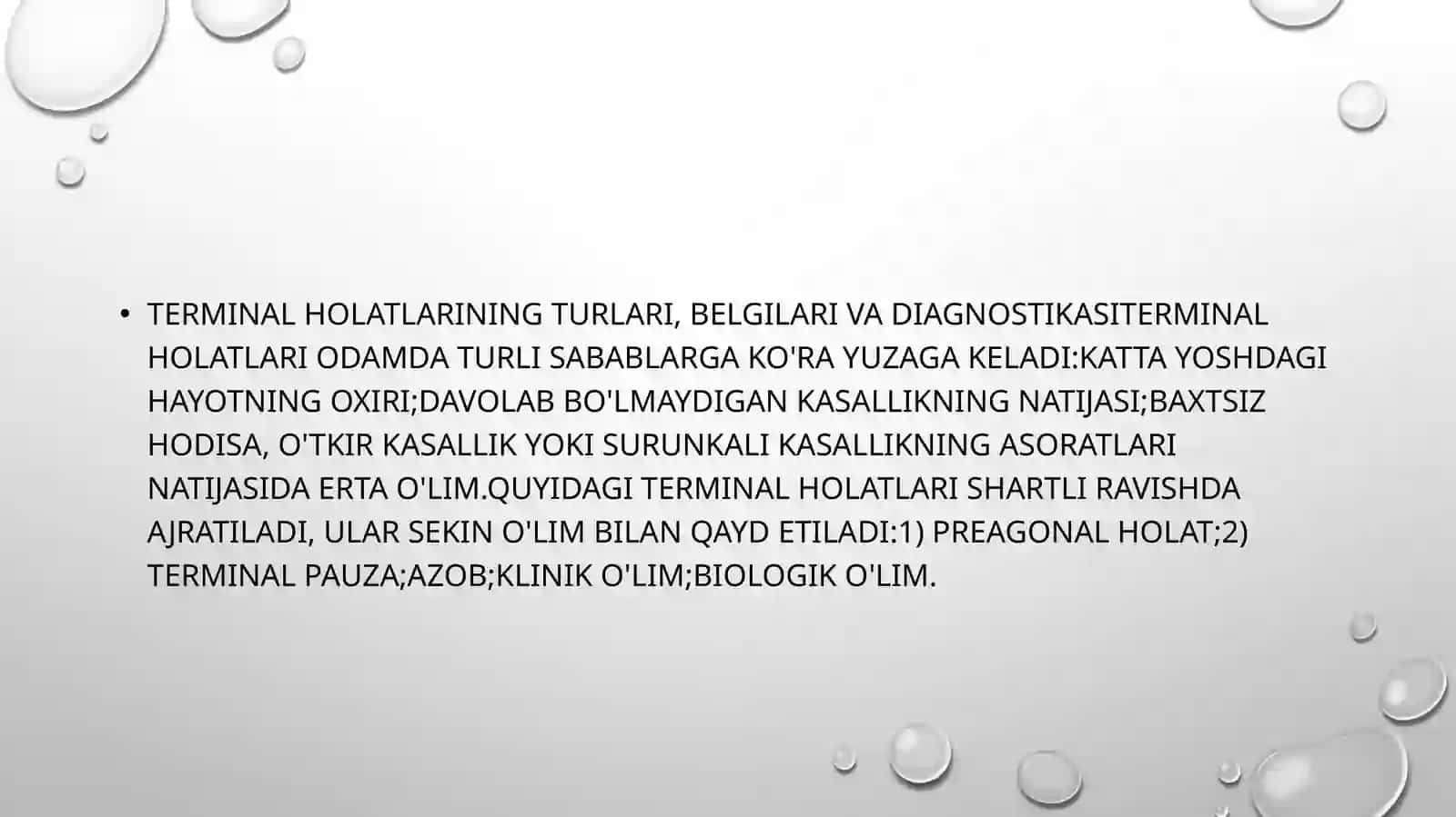 TERMINAL HOLAT VA REANIMATSIYA ASOSLARI 2