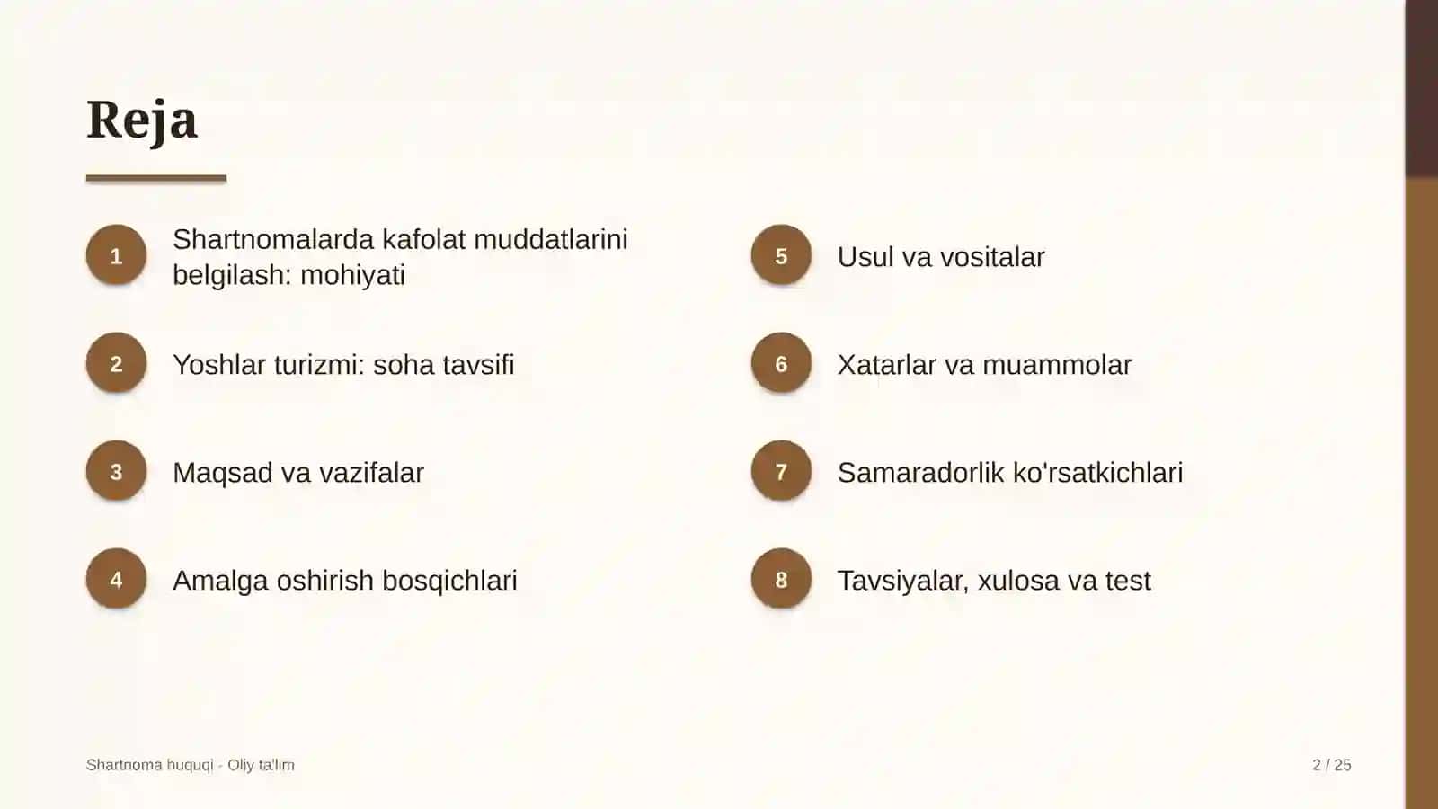 Yoshlar turizmida shartnomalarda kafolat muddatlarini belgilash 2