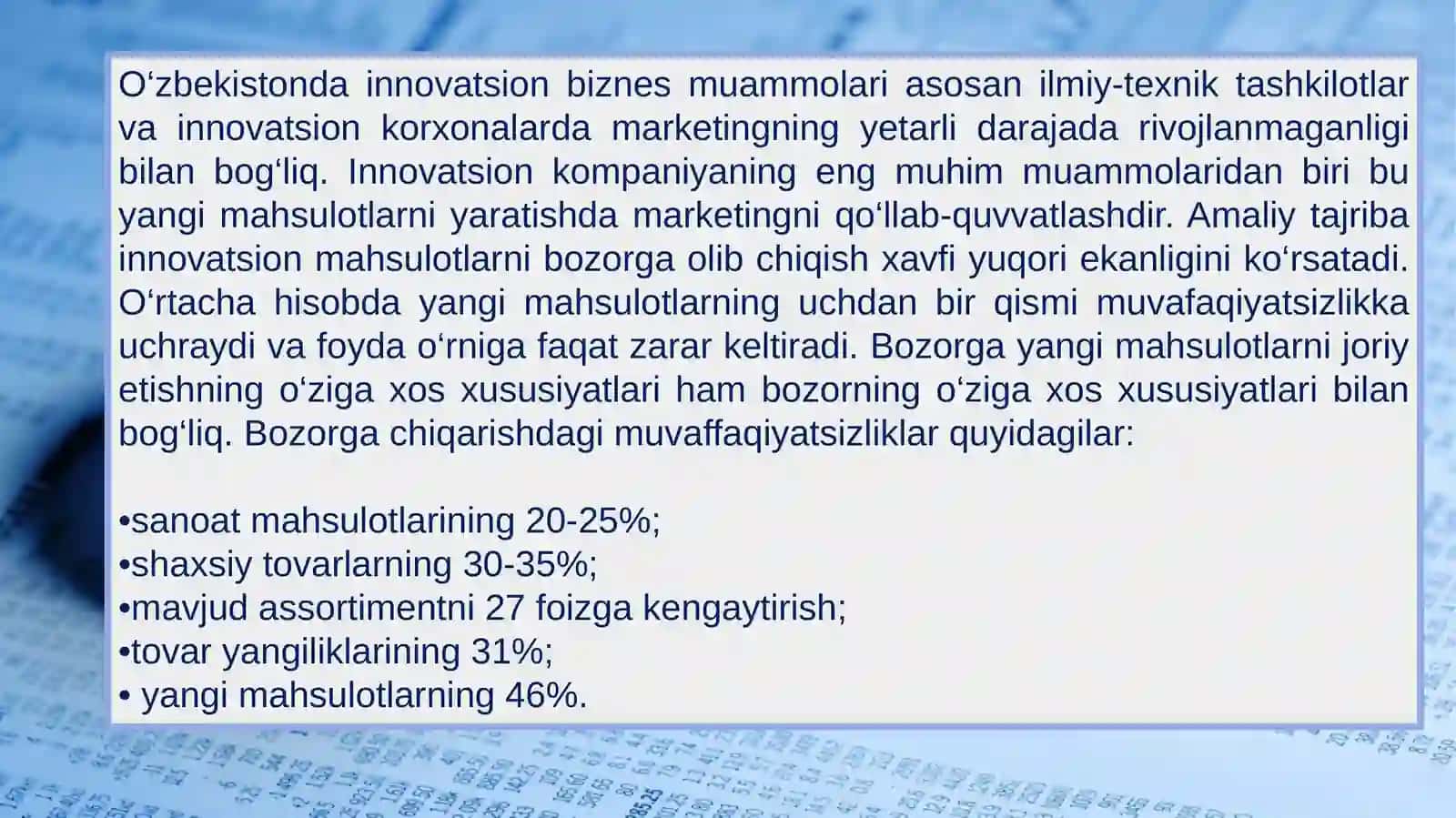 Innovatsion mahsulotlarni bozorga olib chiqish 2