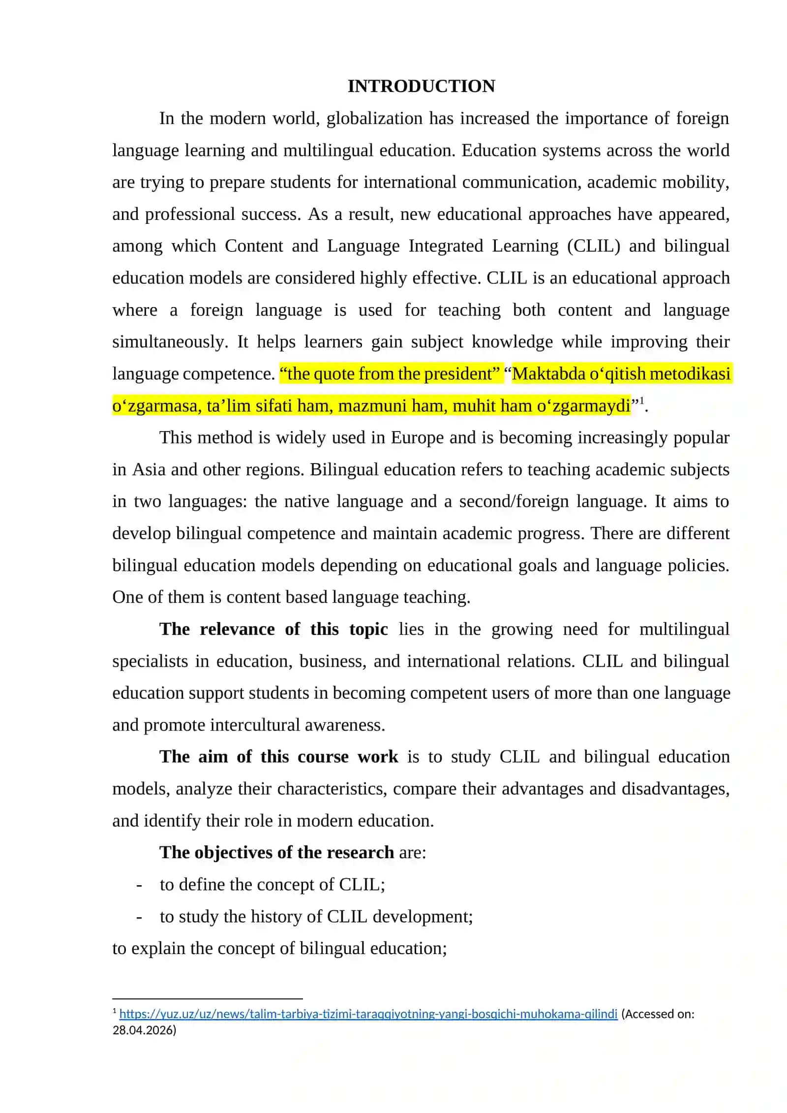 CLIL va ikki tilli ta'limning nazariy asoslari 2