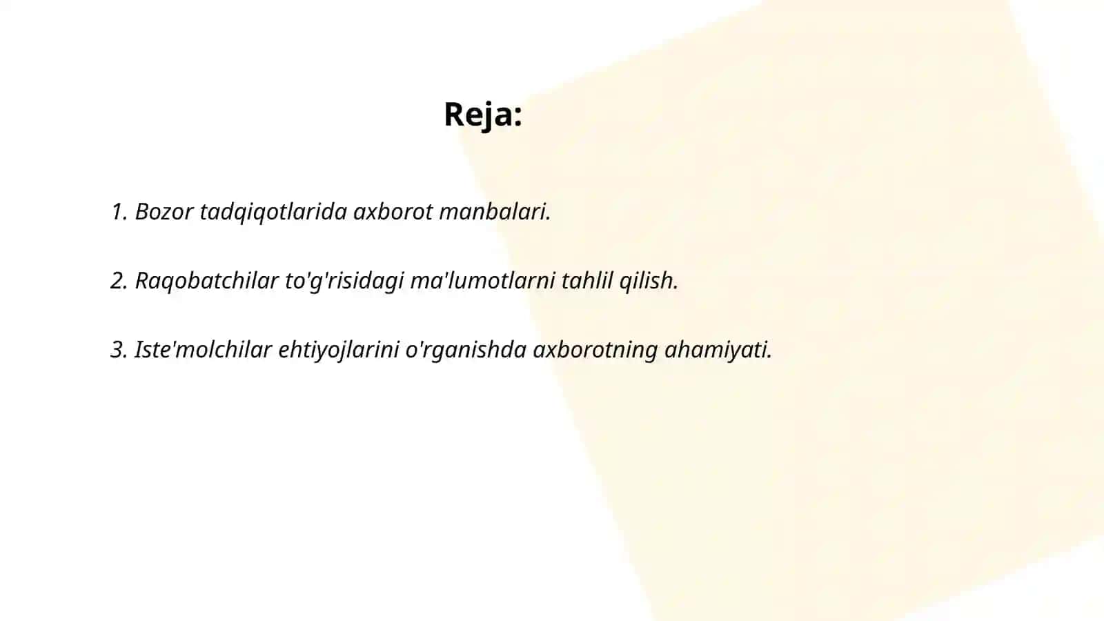 Bozor tadqiqotlarida axborot manbalari 2