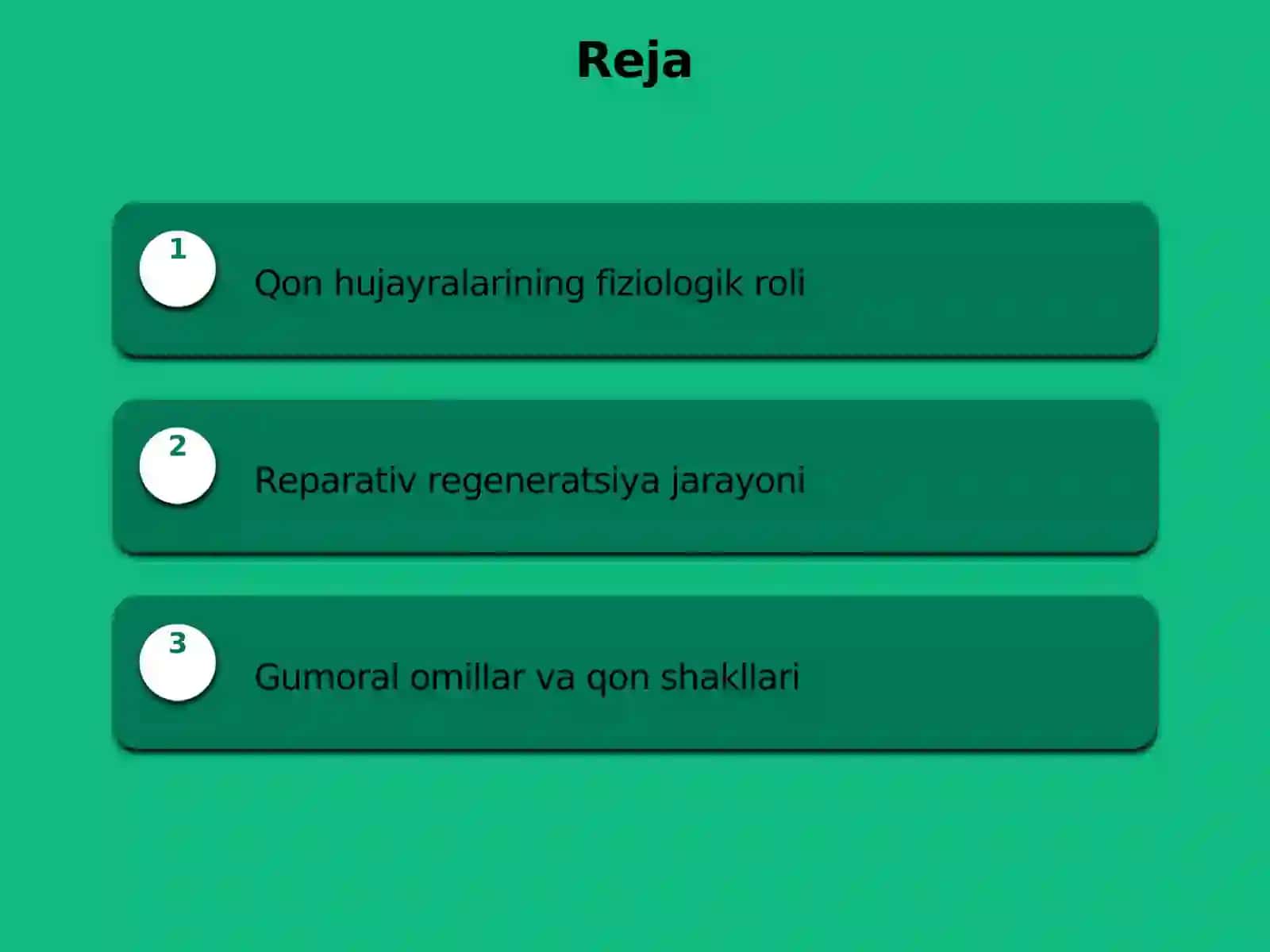Qon hujayralari fiziologik va reparativ regeneratsiyasi 2
