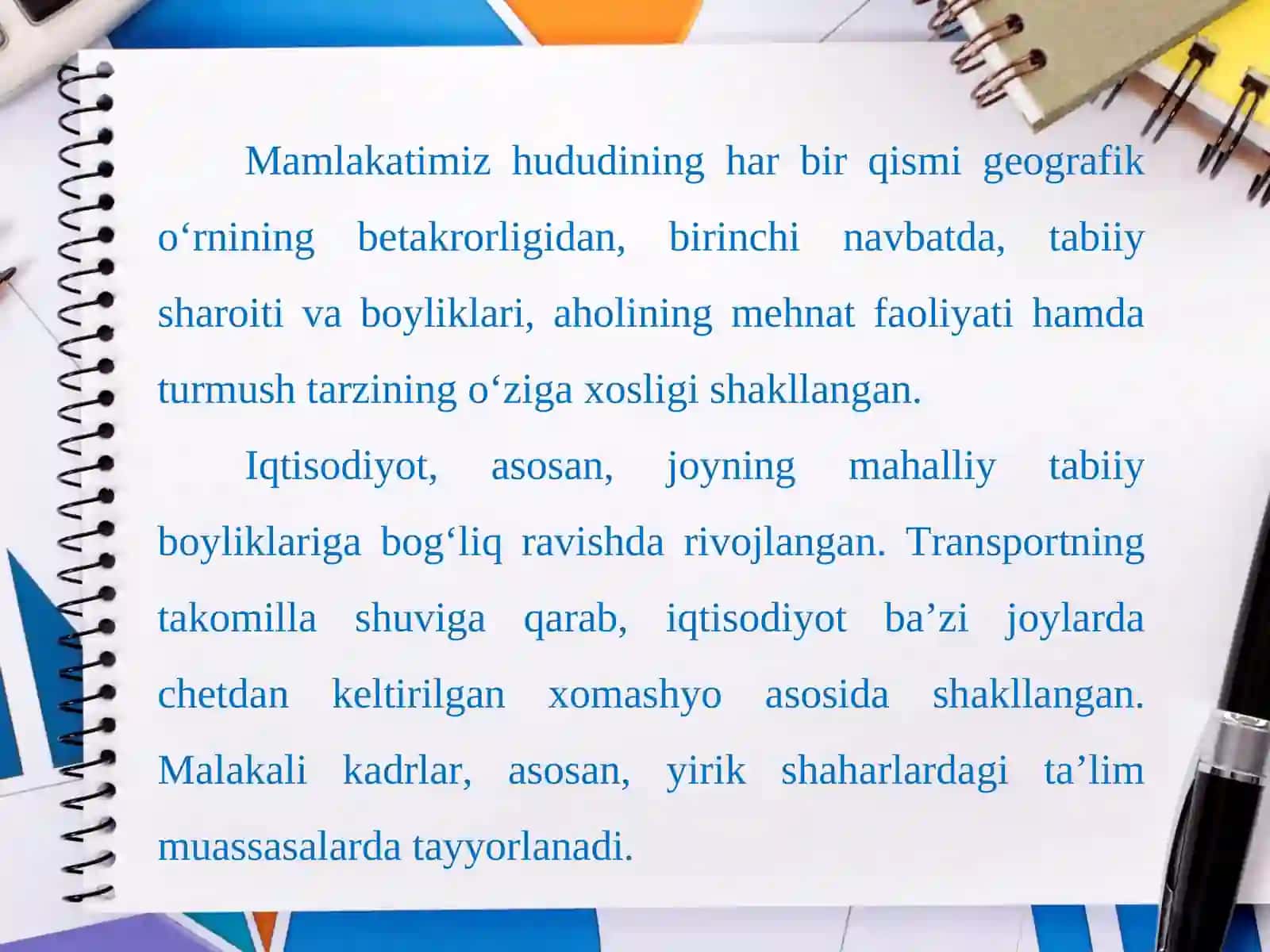 ISHLAB CHIQARISHNI HIUDUDIY TASHKIL ETISHNING MOHIYATI 2
