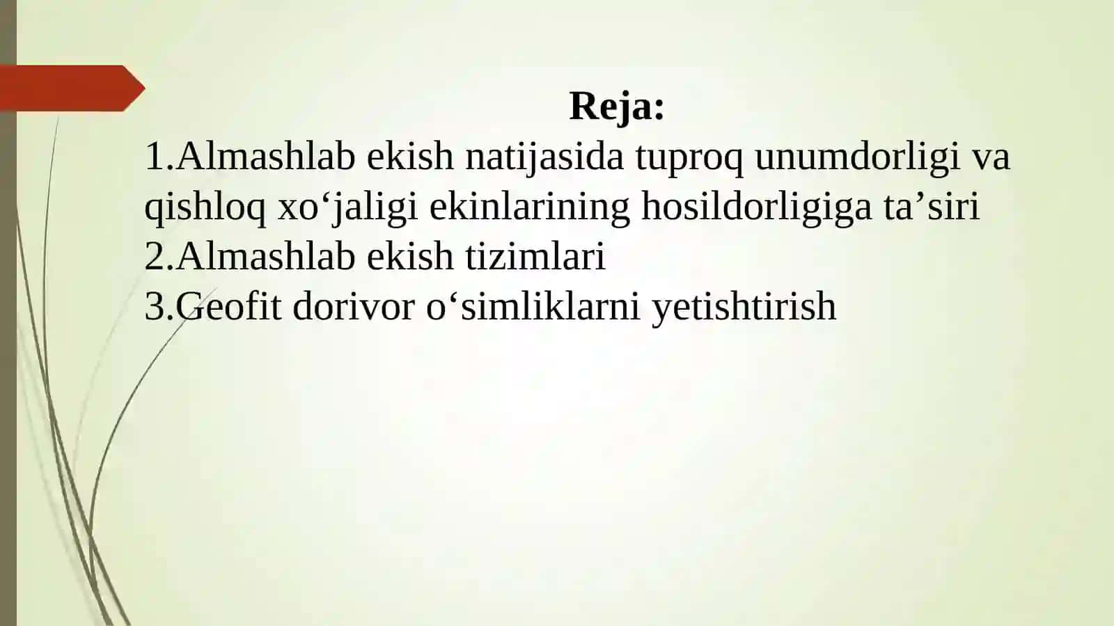 Geofit dorivor o‘simliklarni yetishtirish texnologiyasi 2
