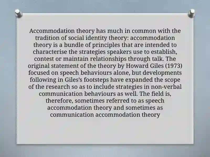 Accommodation Theory and Audience Design 2
