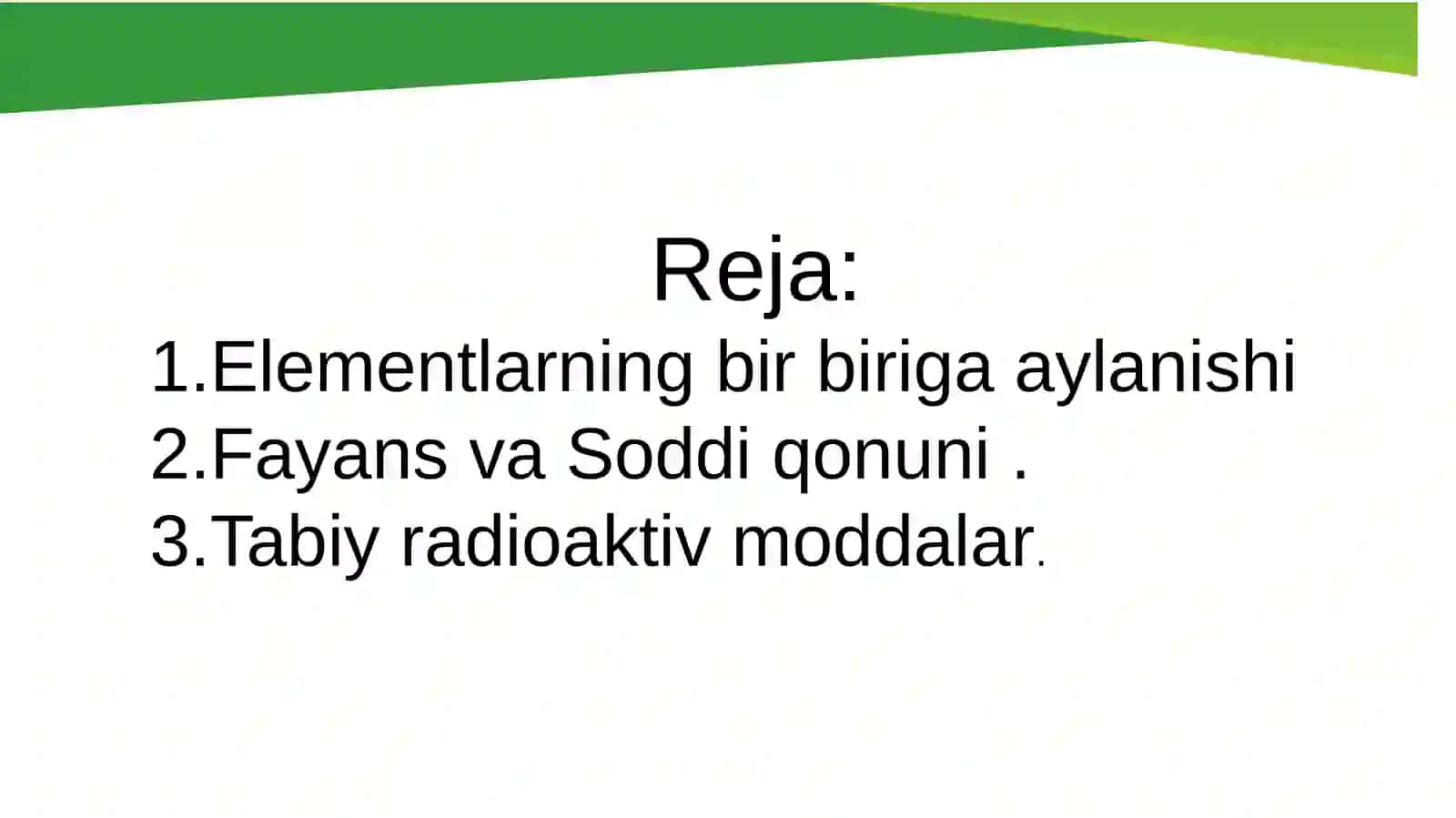 Tabiiy  radioaktiv  moddalar 2