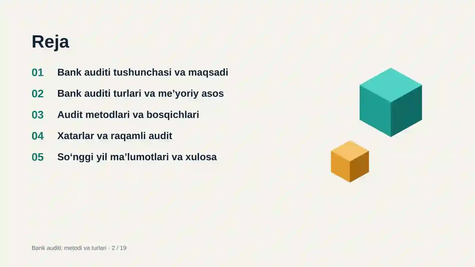 Bank auditi: metodi va turlari 2