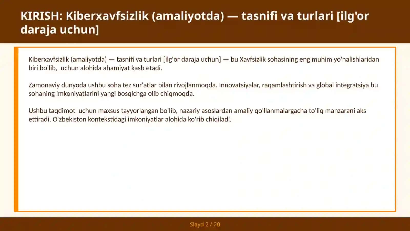 Kiberxavfsizlik (amaliyotda) — tasnifi va turlari [ilg'or daraja uchun] 2