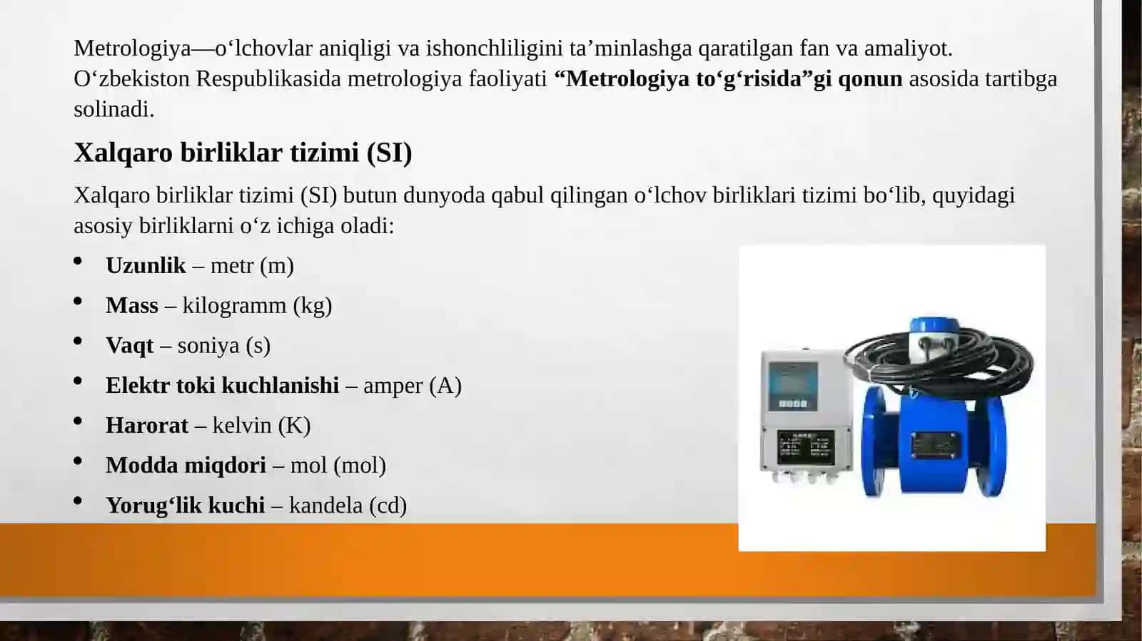 Metrologiya bo‘limiga oid: xalqarobirliklar tizimi 2