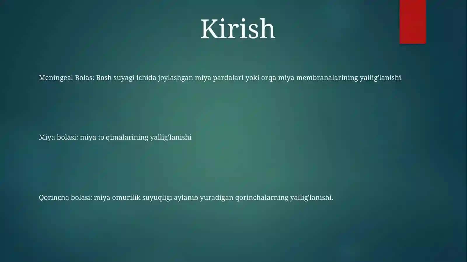 Bolalarda O'Tkir Zotiljam Klassifikatsiyasi 2