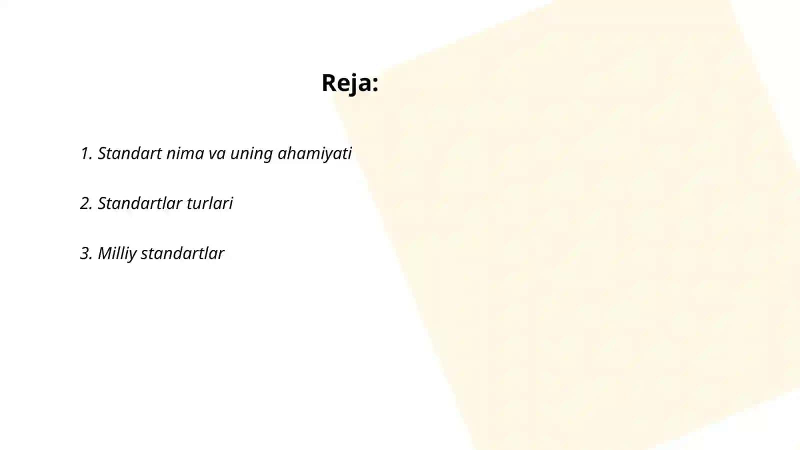 Standartlar turlari 2