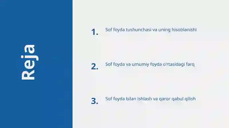 Sof Foyda Tushunchasi 2