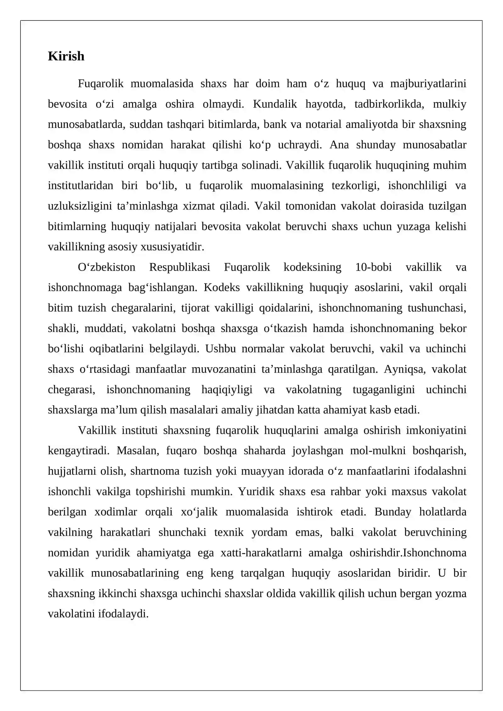 Vakillik va ishonchnoma 2