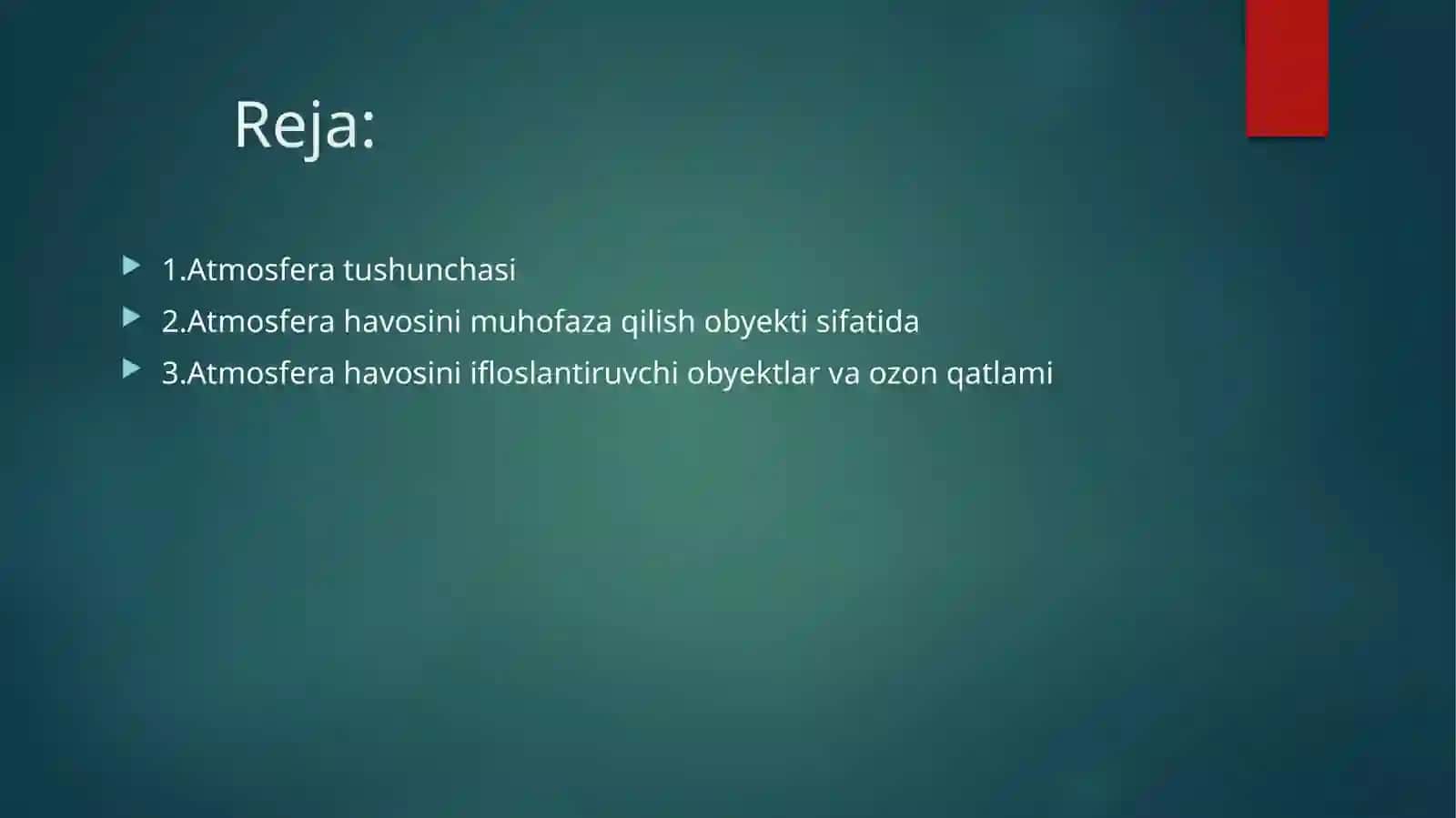 Atmosfera havosidan foydalanish va muhofaza qilish 2