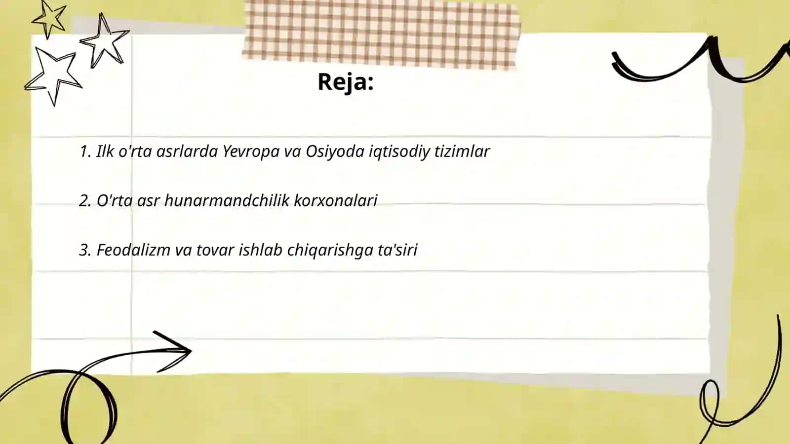 Ilk o'rta asrlarda Yevropa va Osiyoda tovar ishlab chiqarish 2