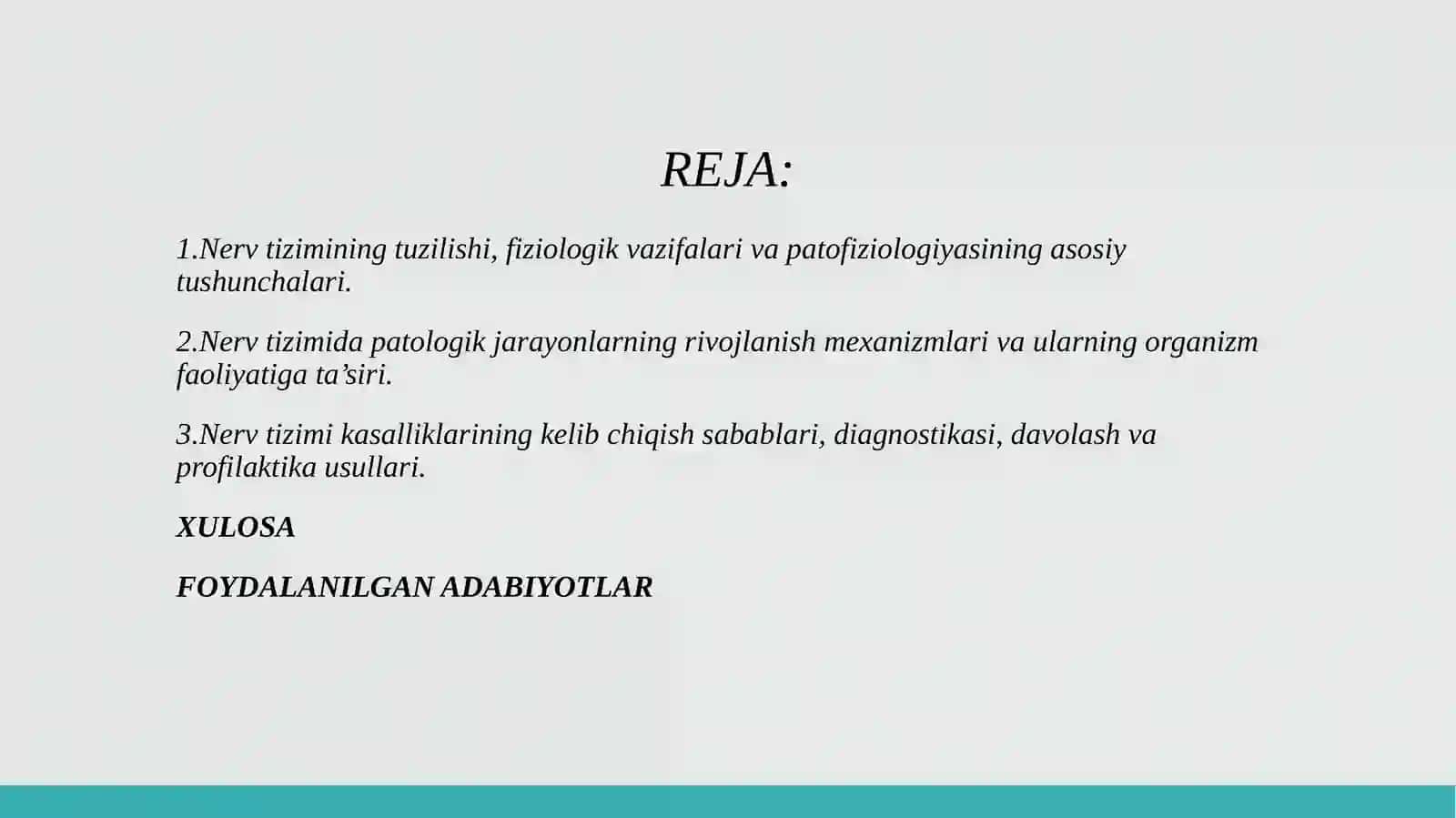 NERV TIZIMI PATAFIZIOLOGIYASI 2