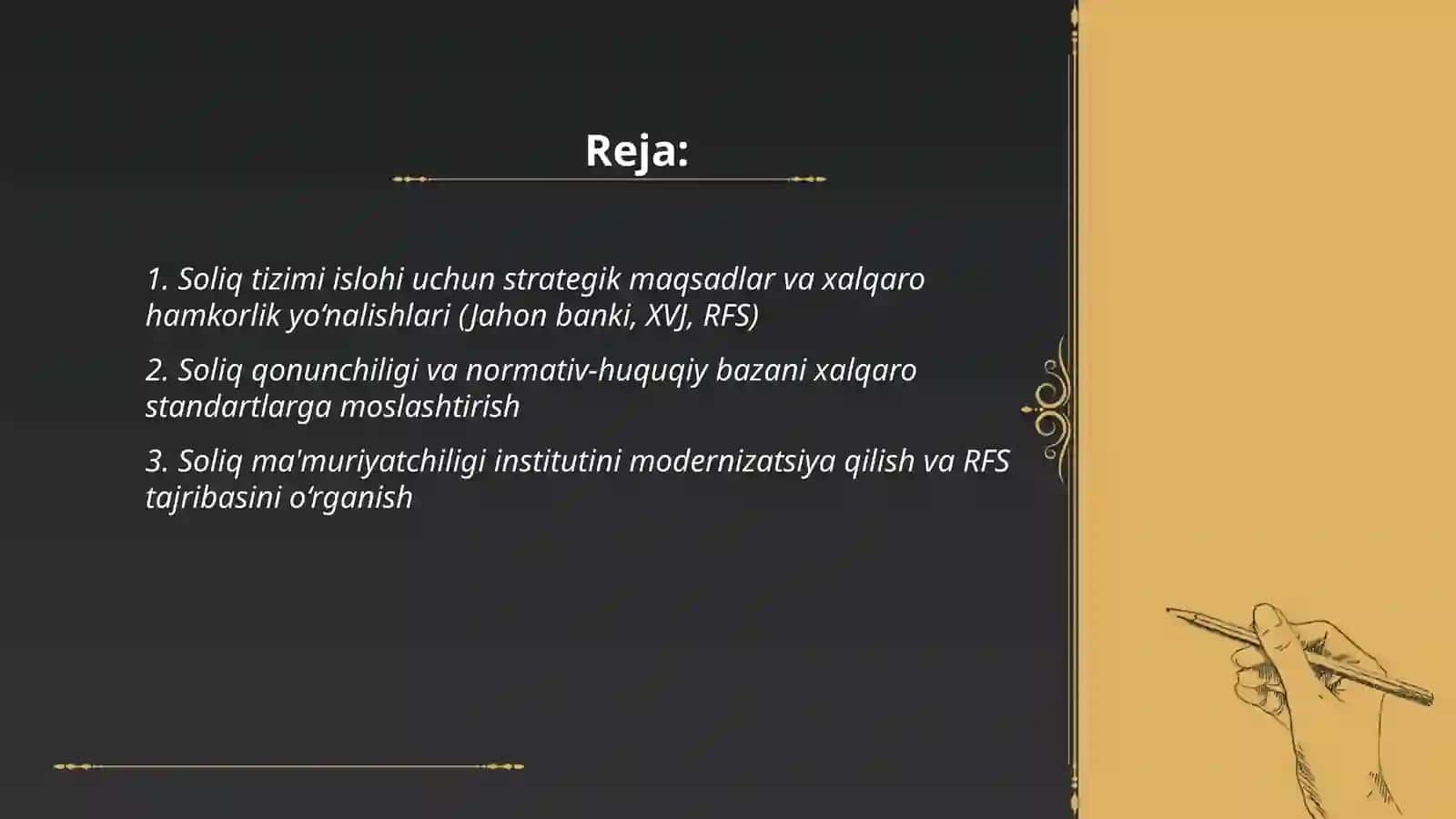 O‘zbekiston Respublikasi Hukumatining soliq tizimi islohi yuzasidan Jahon banki bilan 2
