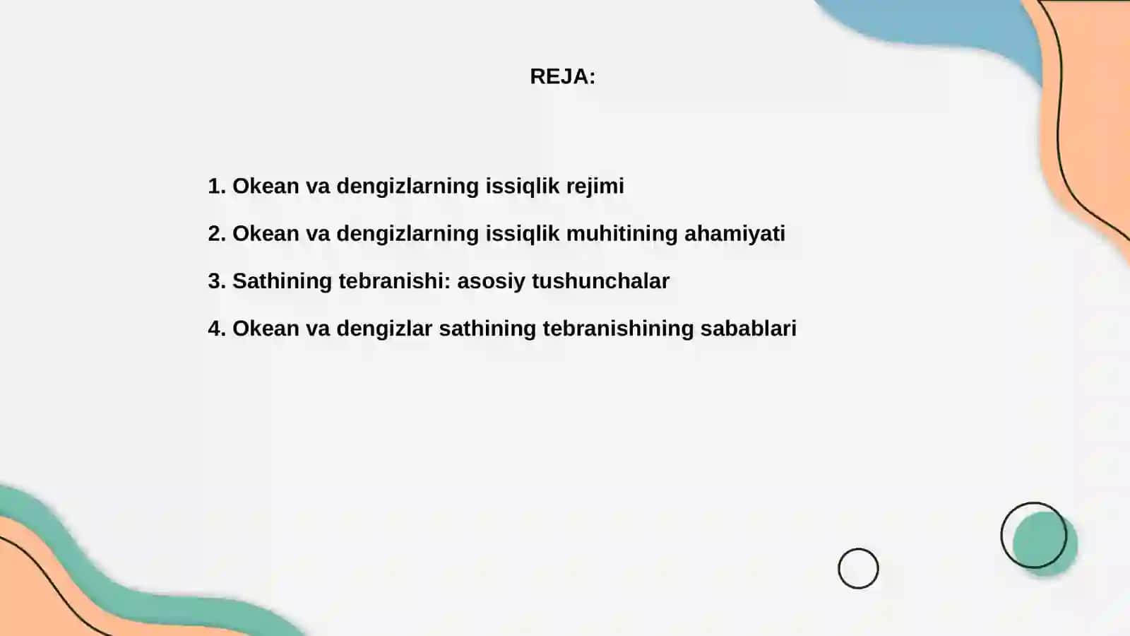 Okean va dengizlarning issiqlik rejimi 2