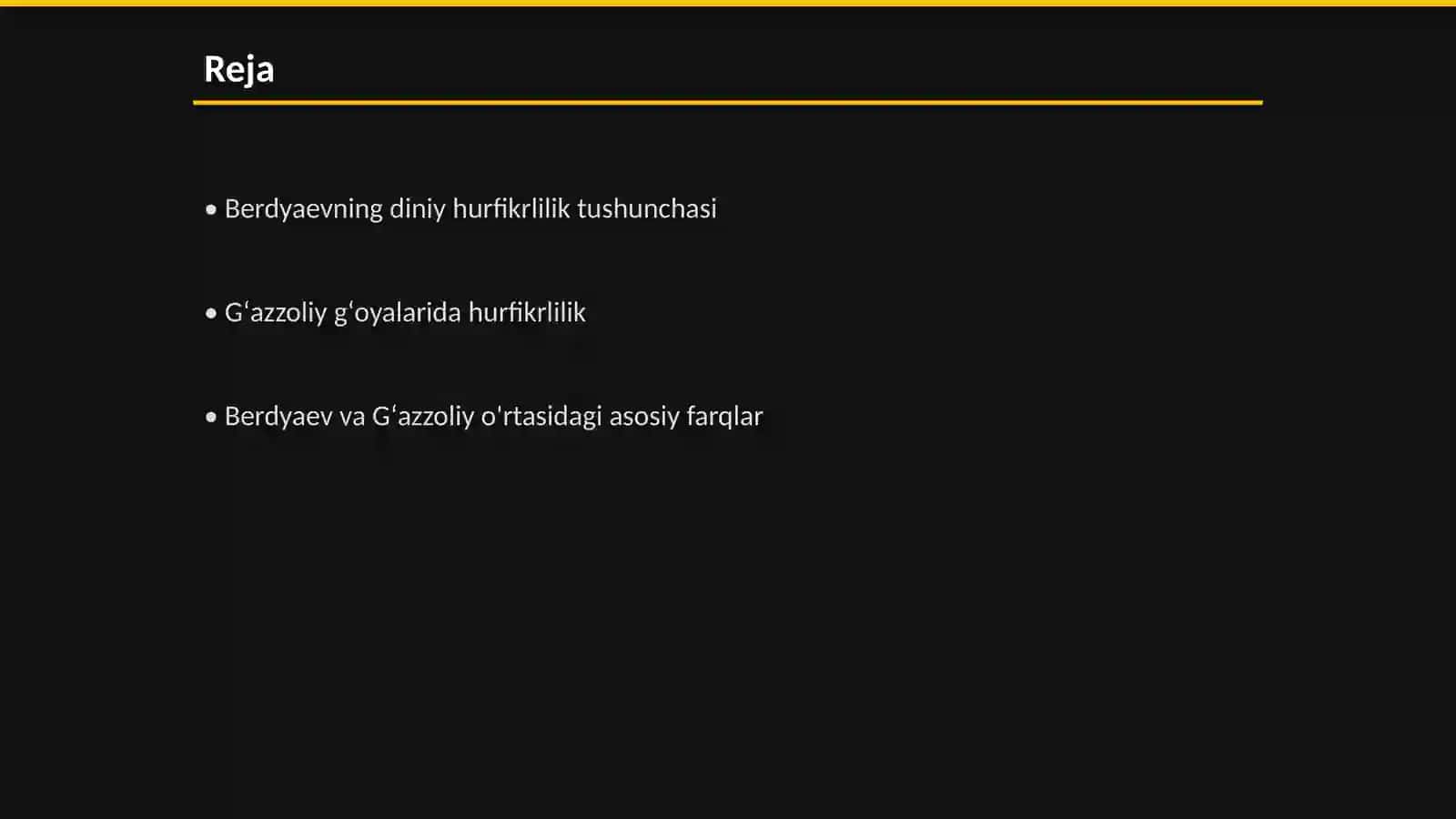 Din va hurfikrlilik (Berdyaevning diniy hurfikrlilik haiqdagi gʻoyalarini Gʻazzoliy gʻoyalari bilan qiyoslash) 2