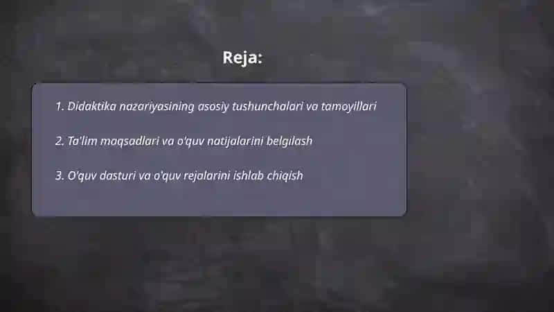 Didaktika - Ta'lim Nazariyasi 2