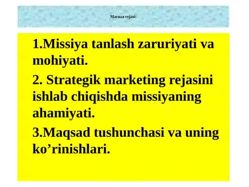 Missiya tanlash zaruriyativa mohiyati 2