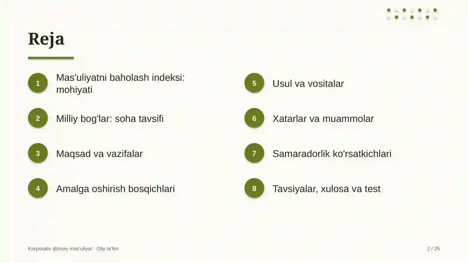 milliy bog'larda ijtimoiy mas'uliyatni baholash indeksini joriy etish 4002 2