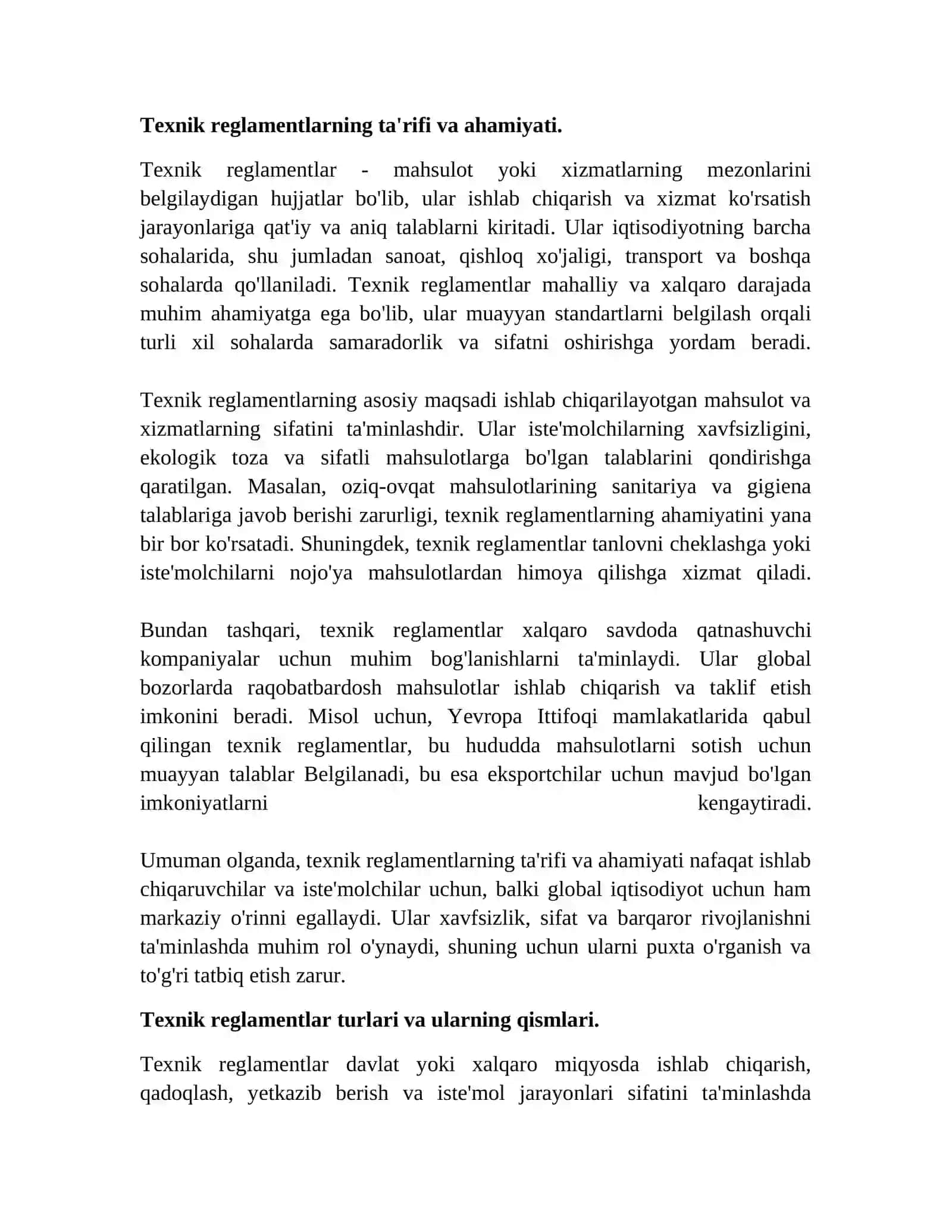 Texnik reglamentlar toʻgʻrisida umumiy maʼlumotlar 2