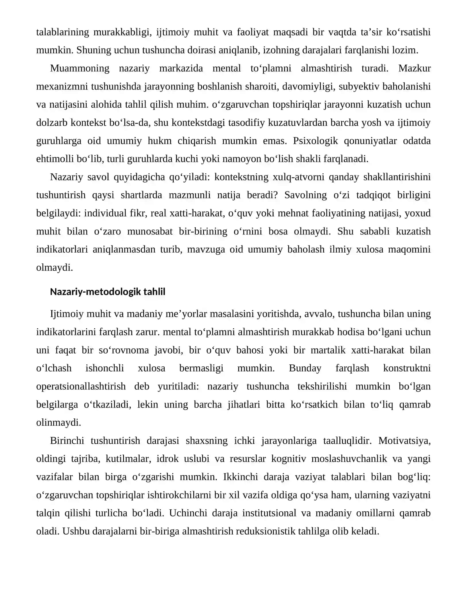 KOGNITIV MOSLASHUVCHANLIK VA YANGI VAZIFALARNING IJTIMOIY-MADANIY OMILLARI 2