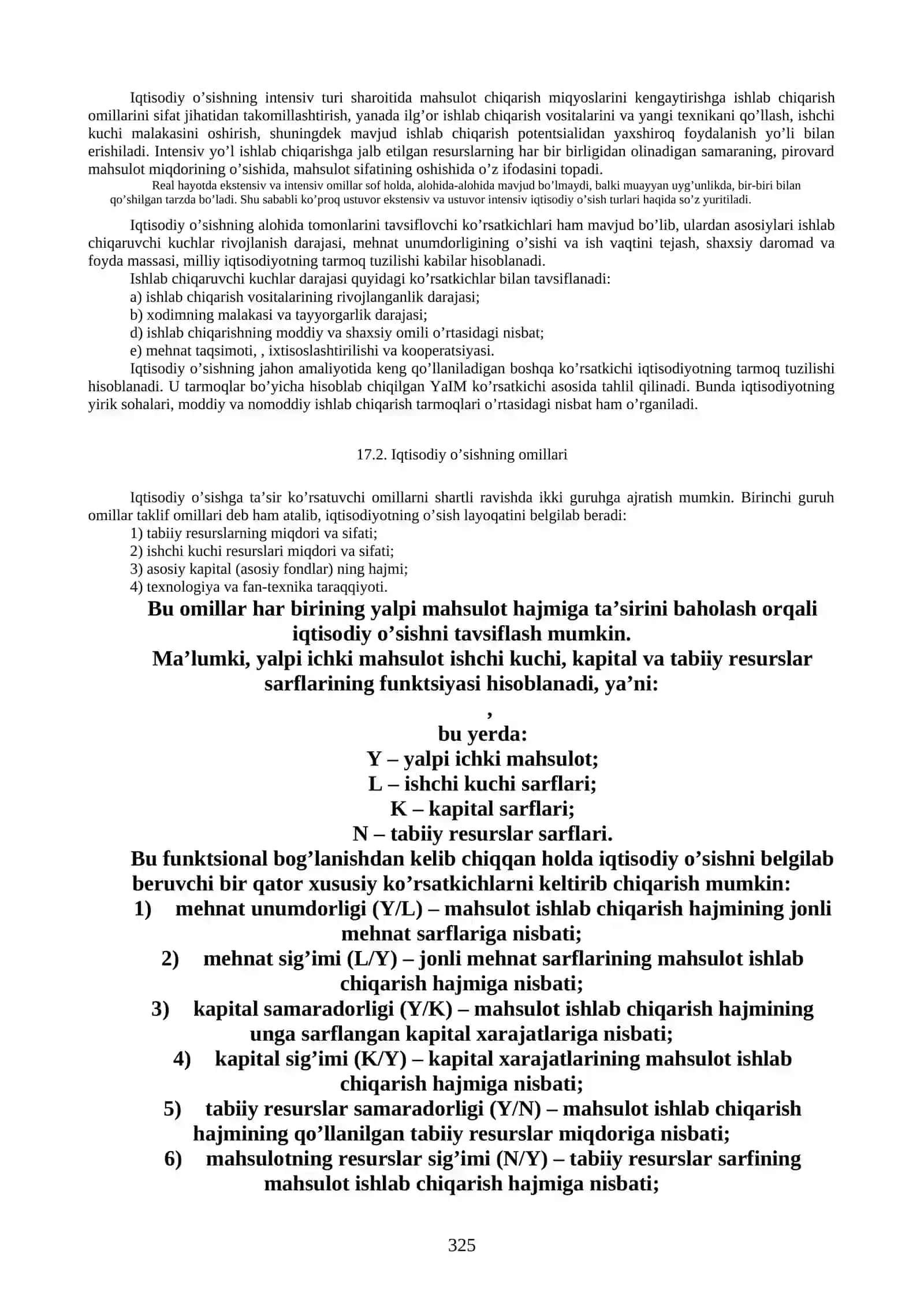 Iqtisodiy O’sish va milliy boYlik 2