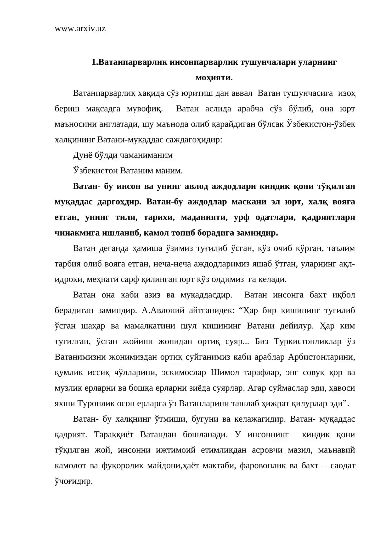 Ватанпарварлик инсонпарварлик тушунчалари уларнинг моҳияти 2