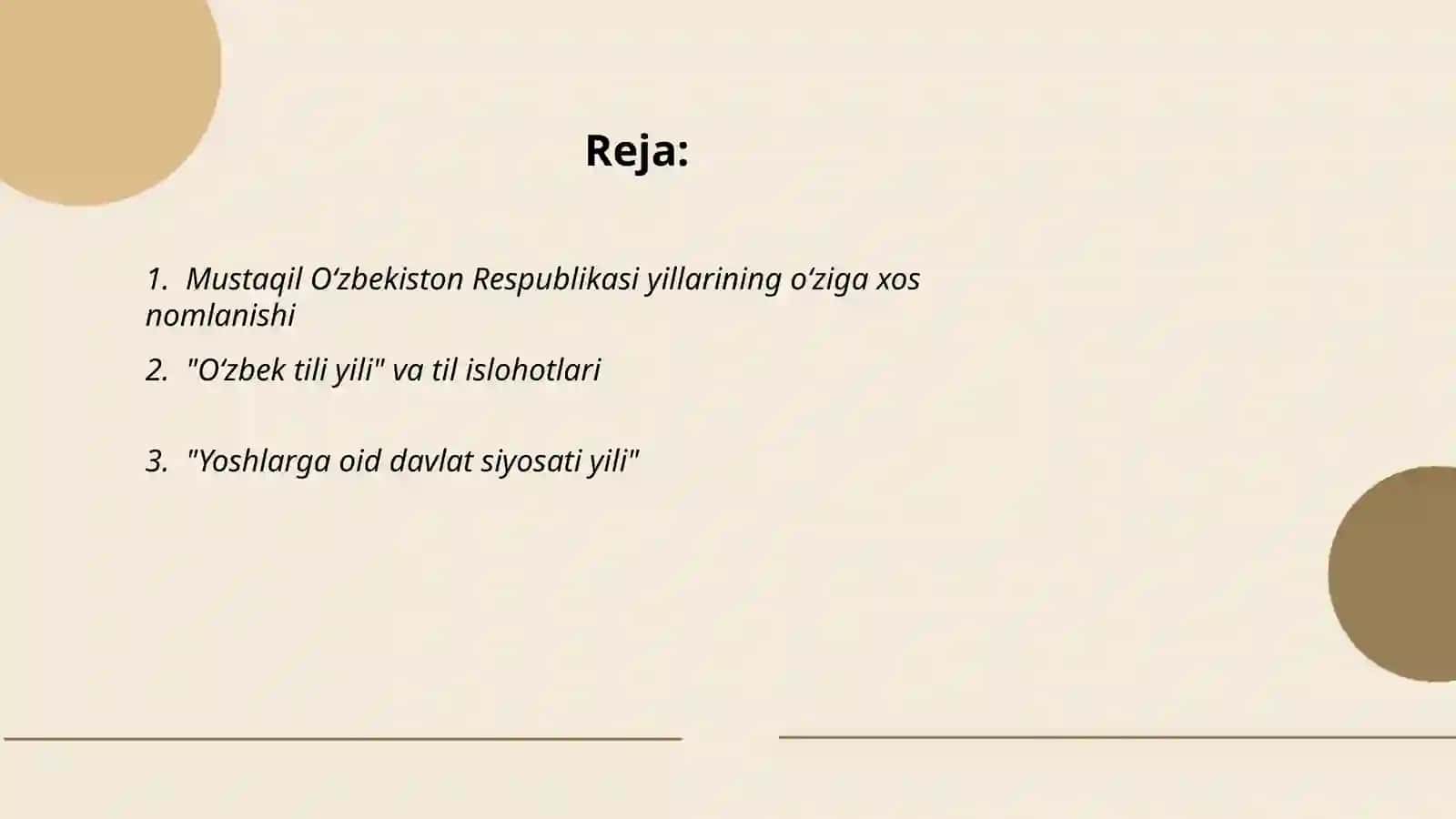 Mustaqil O‘zbekiston Respublikasida yillarning nomlanishi va amalga oshirilgan islohotlar 2