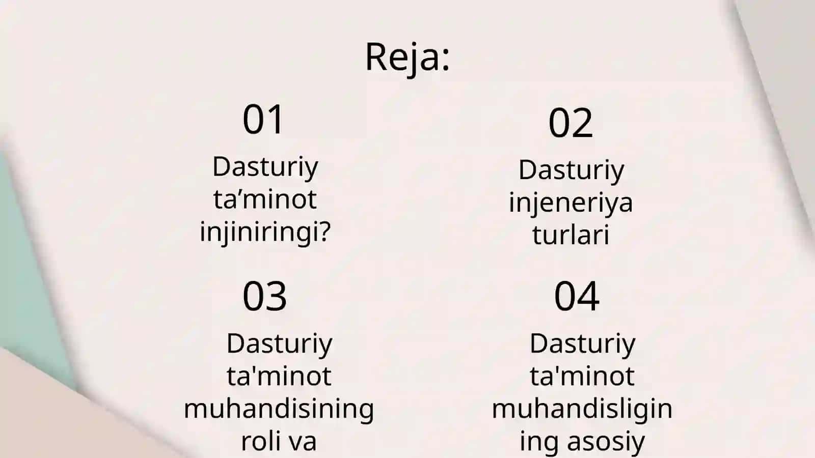 Dasturiy ta’minot va dasturiy ta’minot injiniringi 2