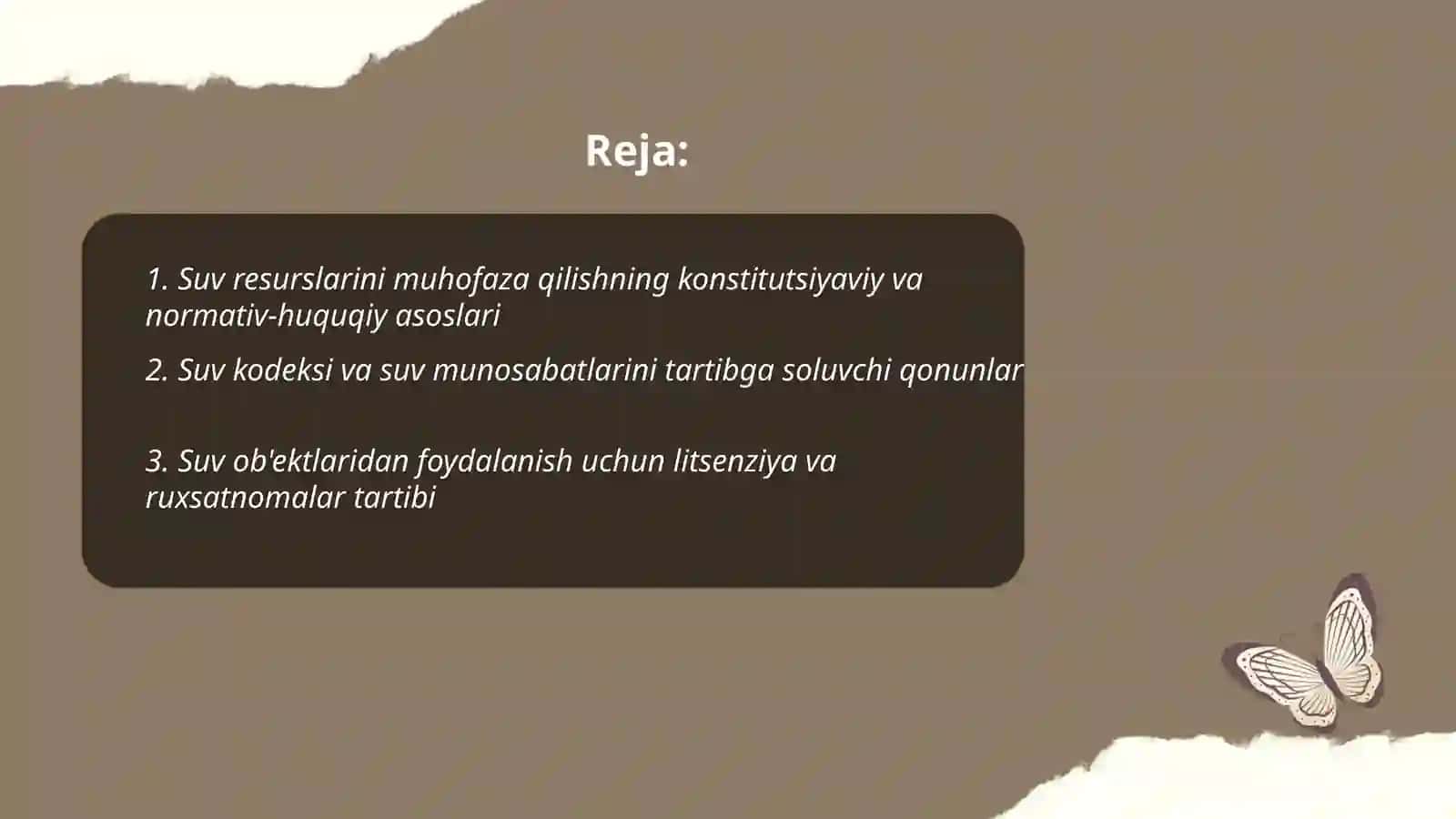 Suv resurslarini muhofaza qilish va ulardanfoydalanishning huquqiy holati 2