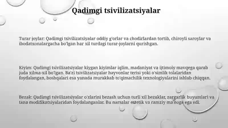 Bosh Kiyim Tarixi 2
