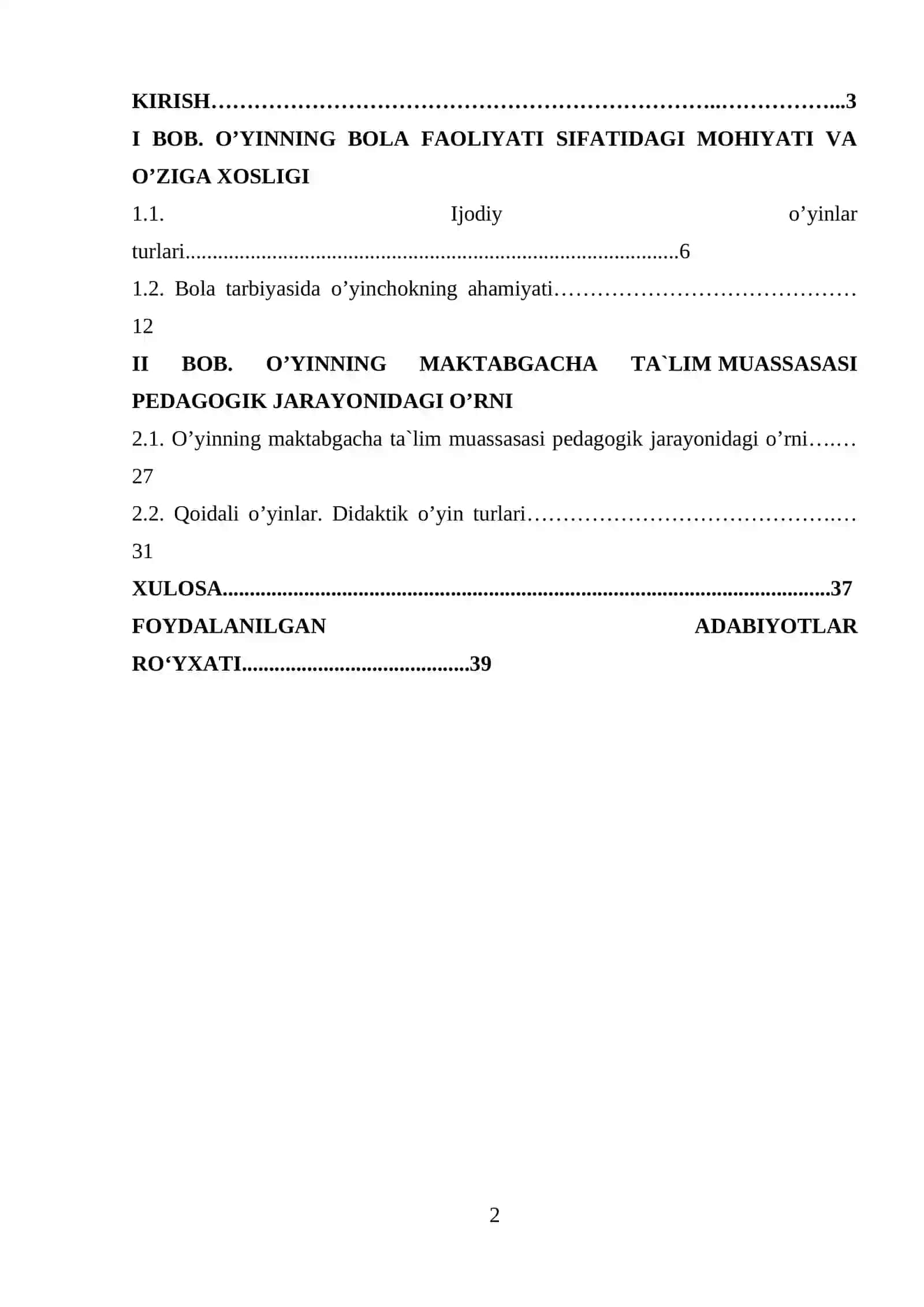 O’yinning bola faoliyati sifatidagi mohiyati va o’ziga xosligi 2