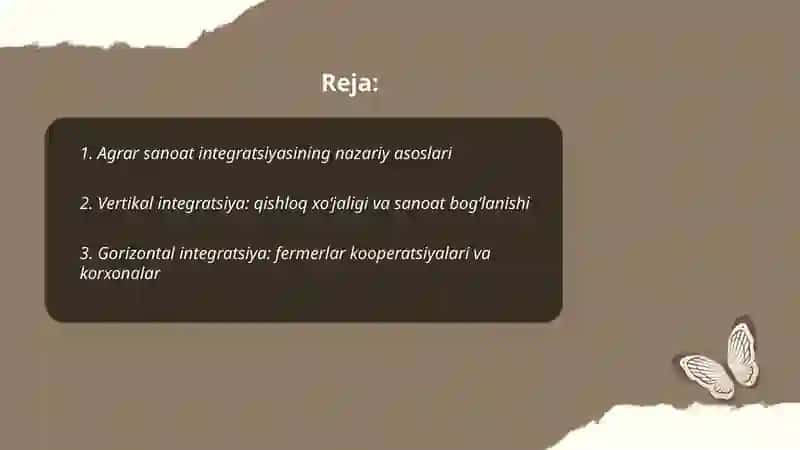 Agrar sanoat integratsiyasi 2