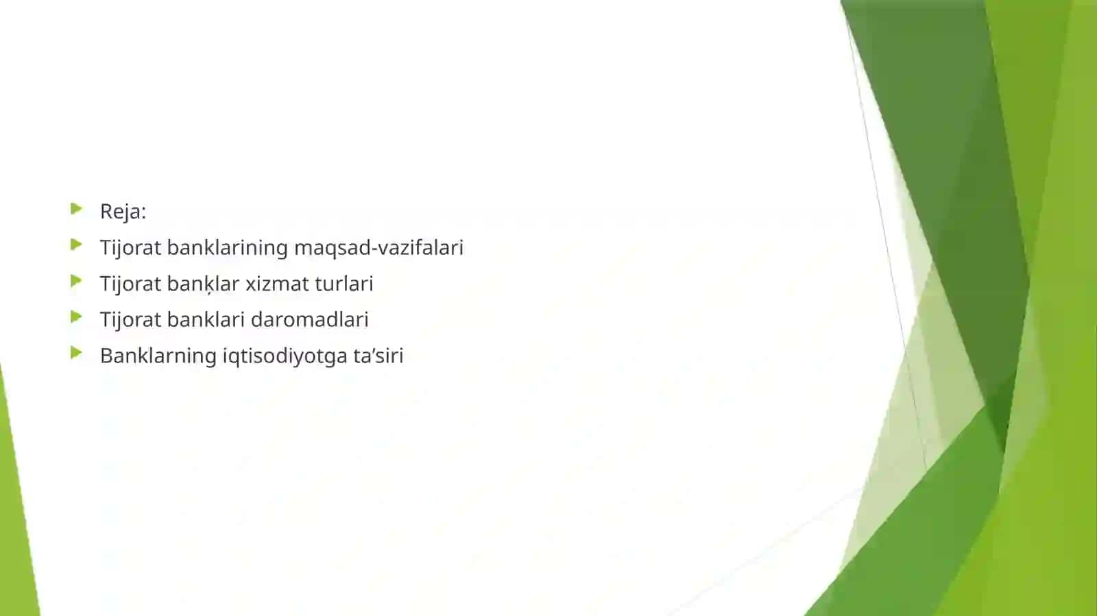 Tijoratbanklarining iqtisodiyotdagio`rni 2